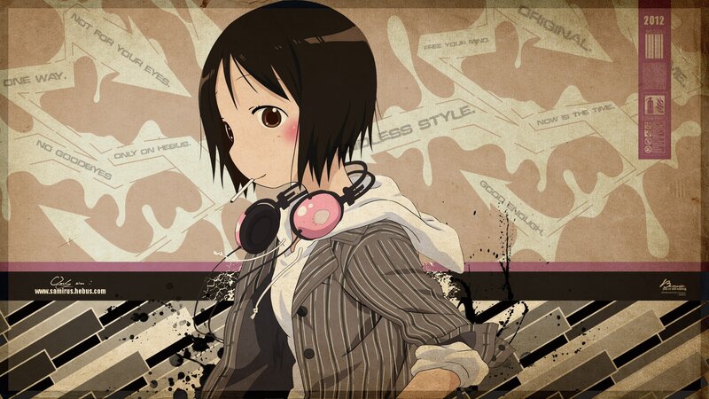 anime girl with headphones