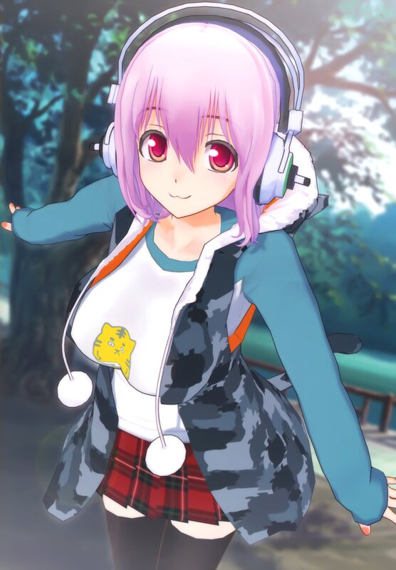 anime girl with headphones