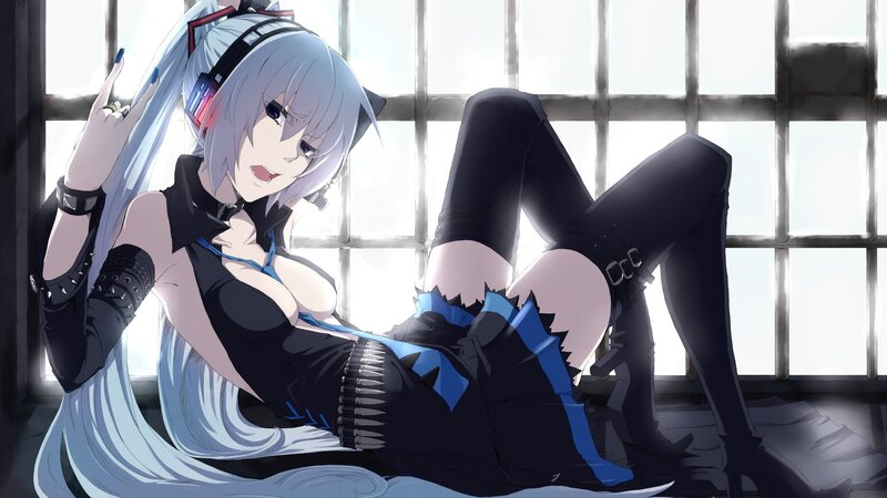 anime girl with headphones