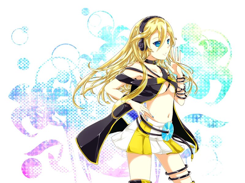anime girl with headphones