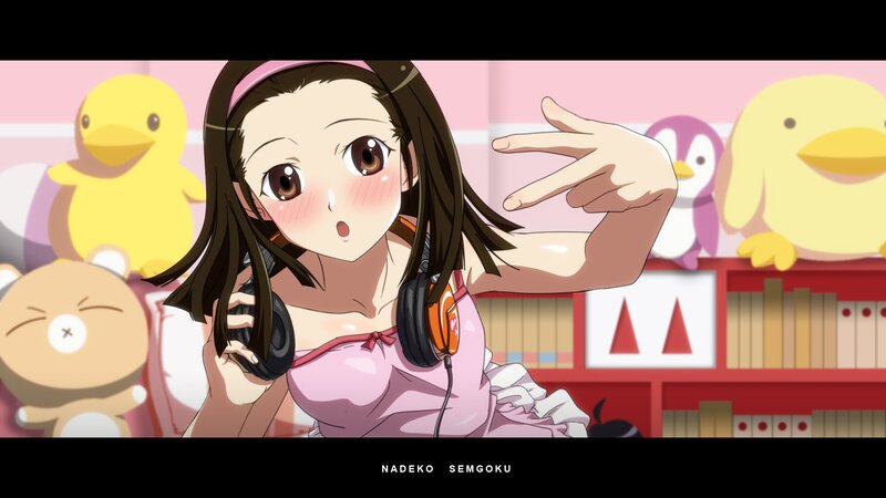 anime girl with headphones