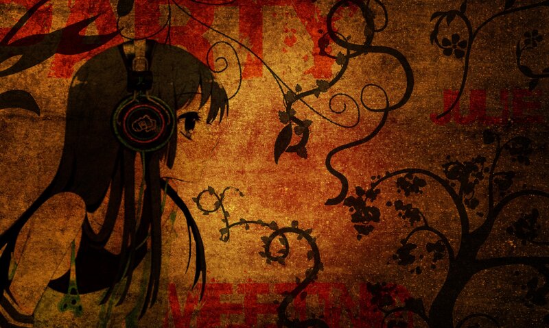 Anime girl with headphones