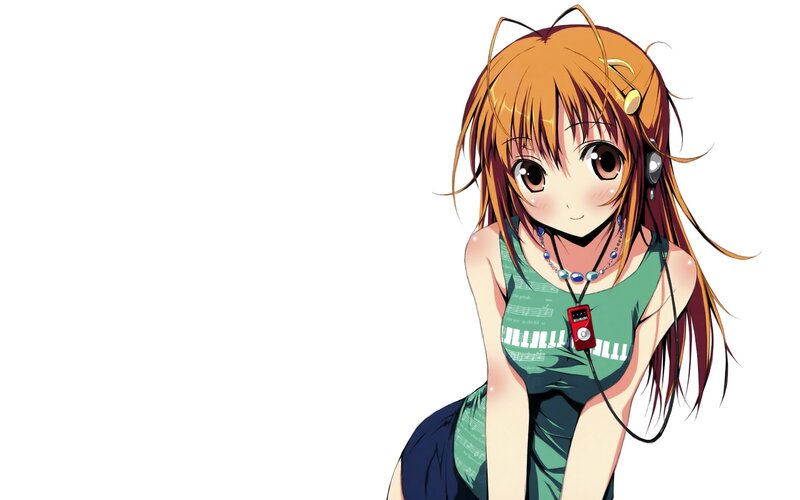 anime girl with headphones