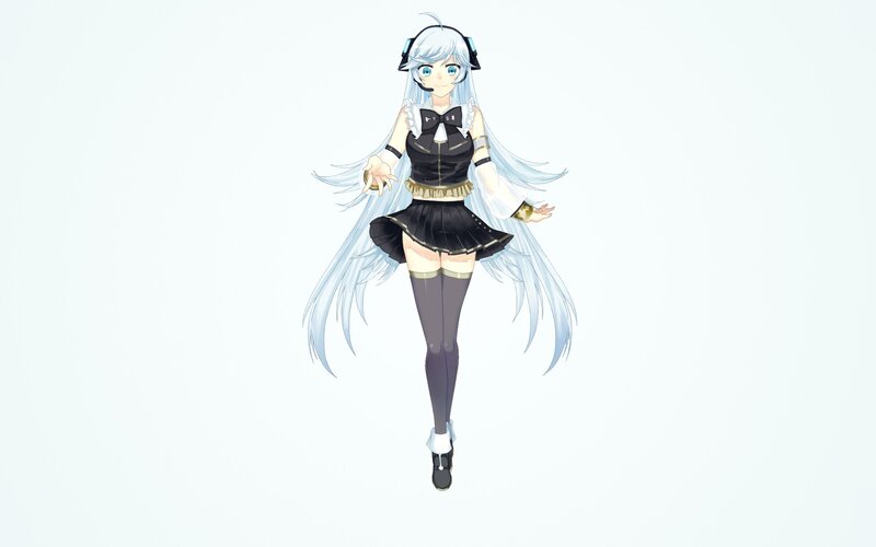 anime girl with headphones