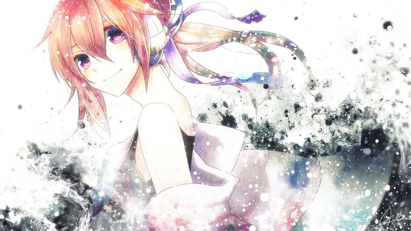 anime girl with headphones