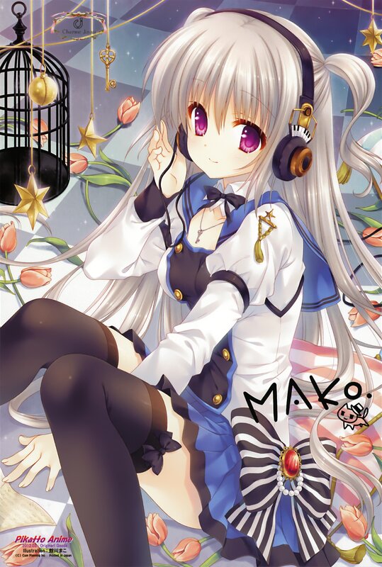 anime girl with headphones