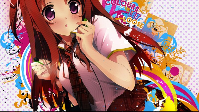 anime girl with headphones