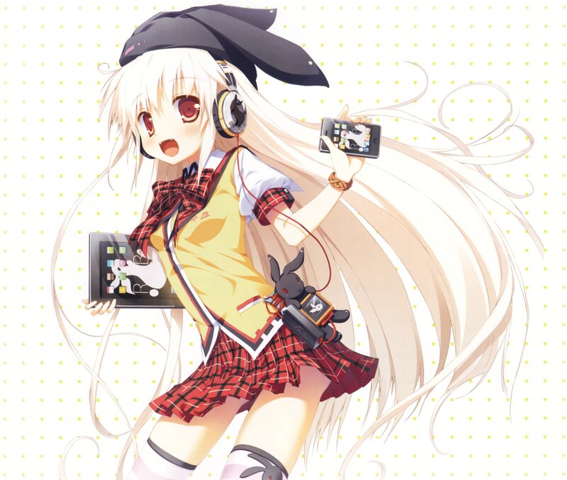 anime girl with headphones