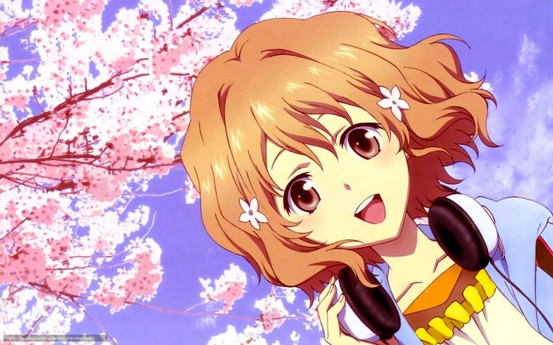 anime girl with headphones