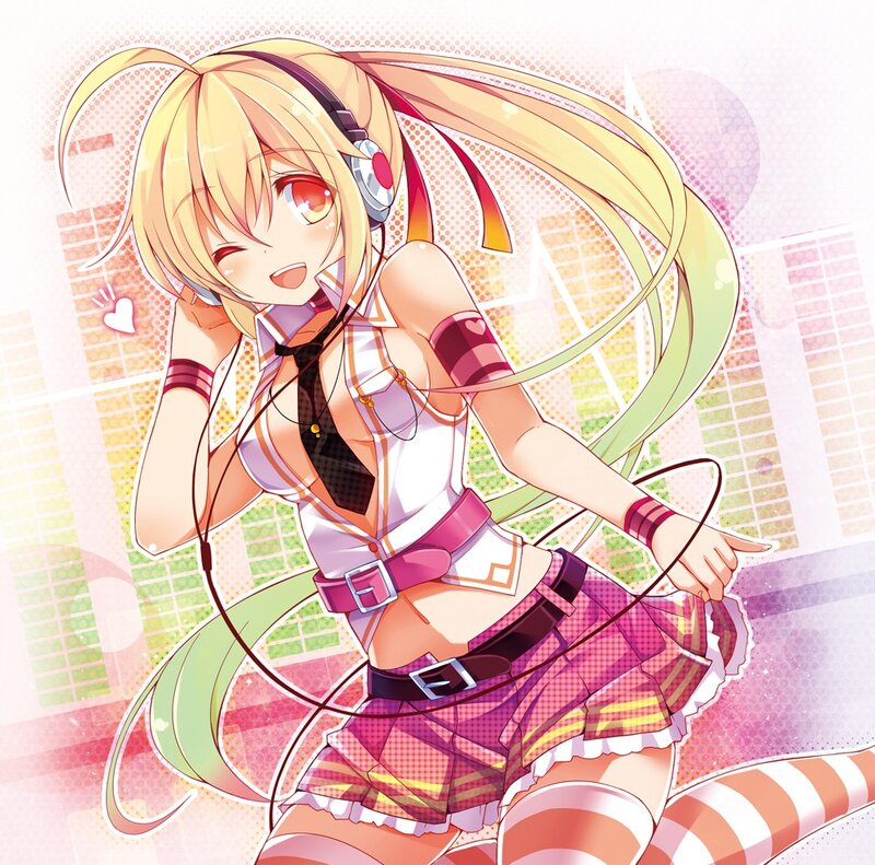 anime girl with headphones