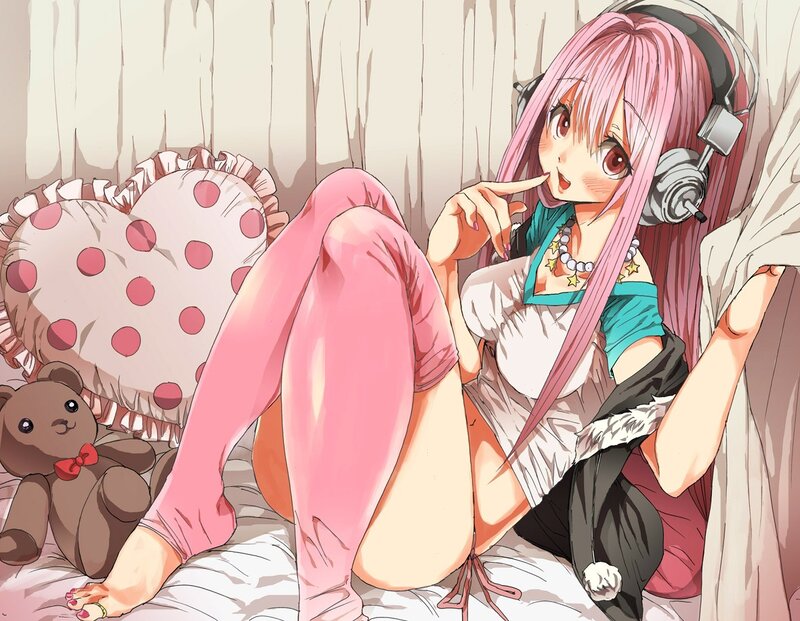 Anime girl with headphones