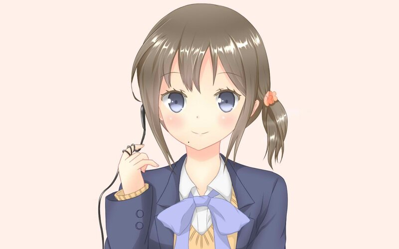 anime girl with headphones