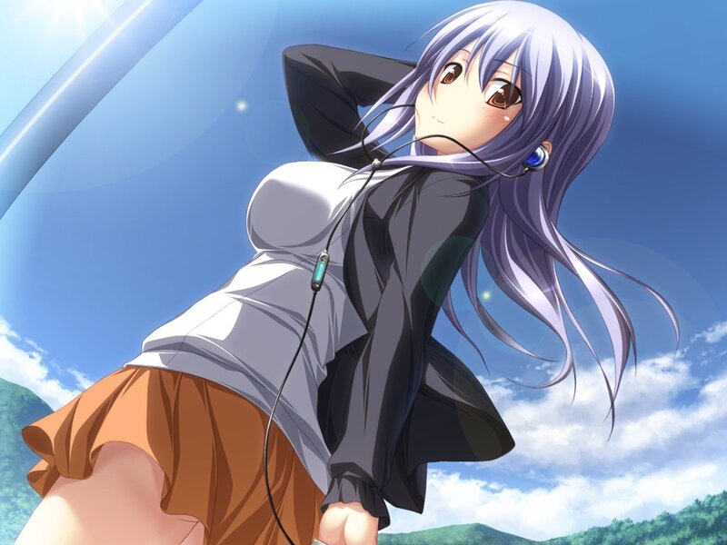 Anime girl with headphones