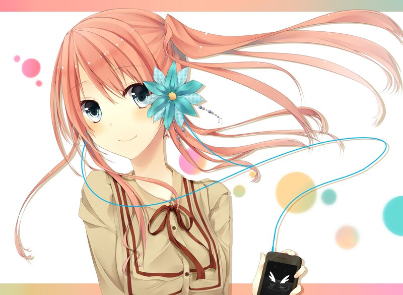 Anime girl with headphones