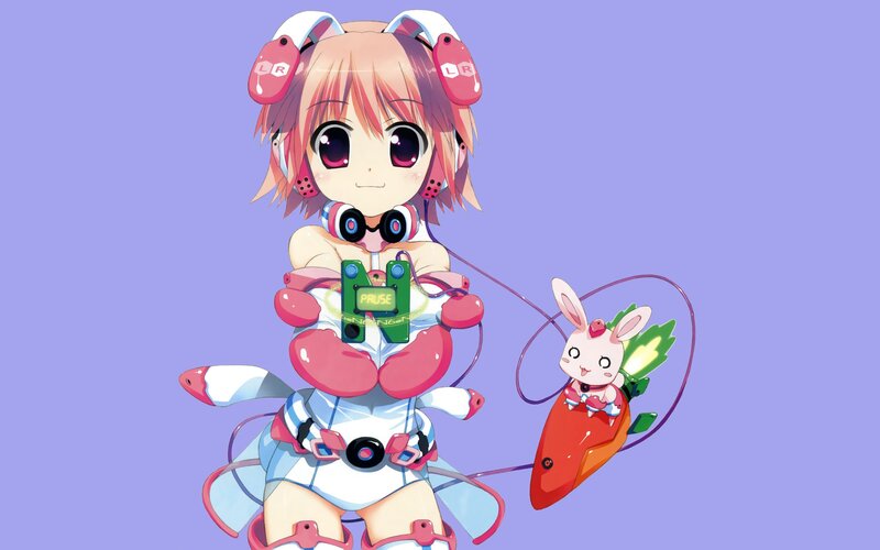 anime girl with headphones