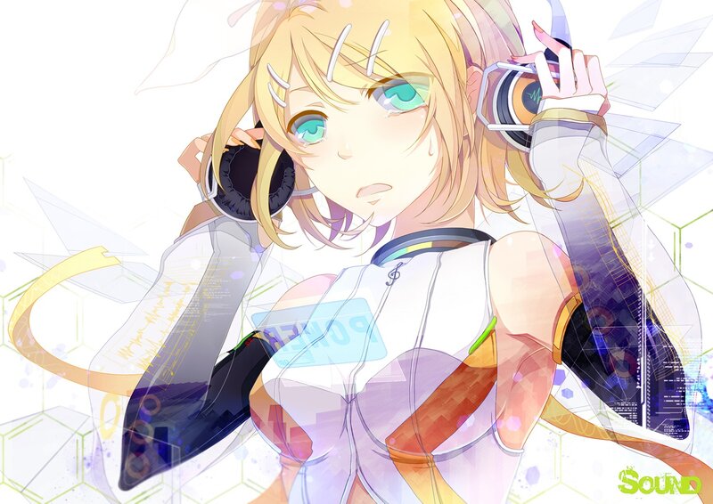 anime girl with headphones