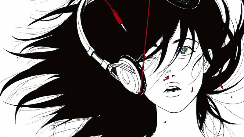 anime girl with headphones