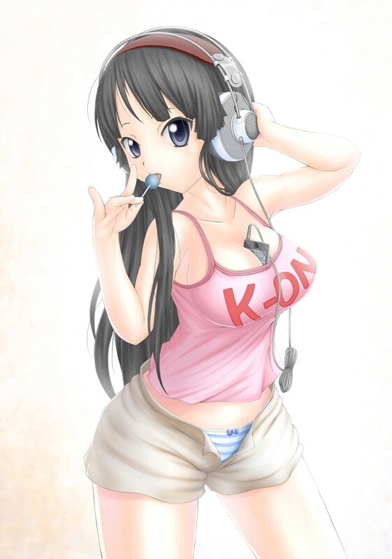 anime girl with headphones