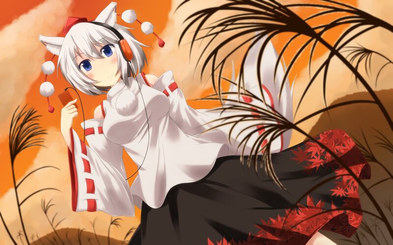 anime girl with headphones