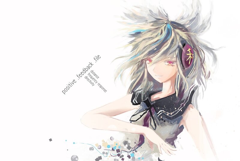 anime girl with headphones