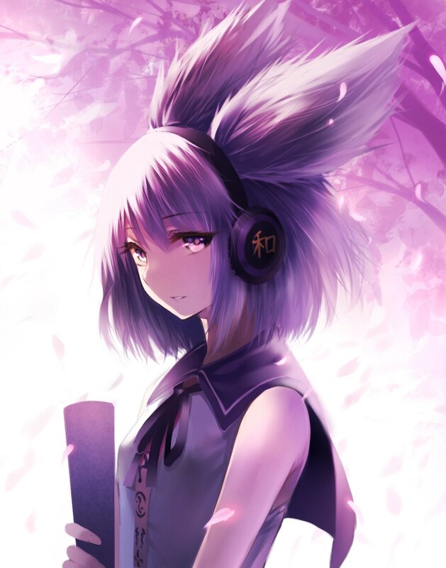 anime girl with headphones