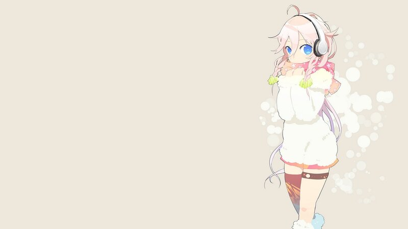 anime girl with headphones