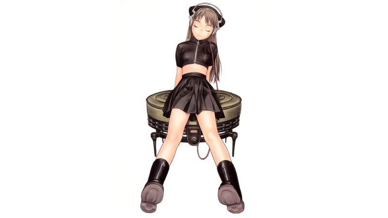 anime girl with headphones