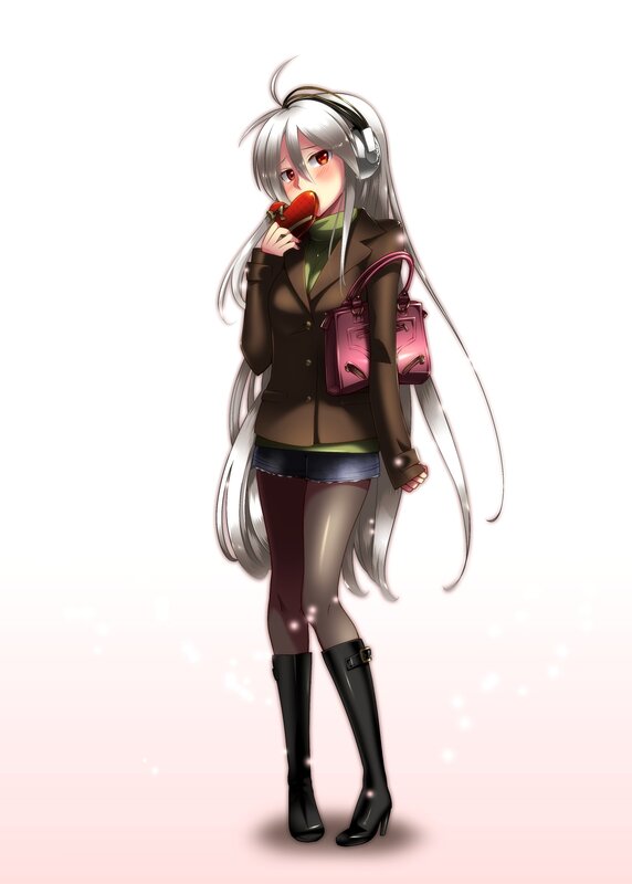 anime girl with headphones