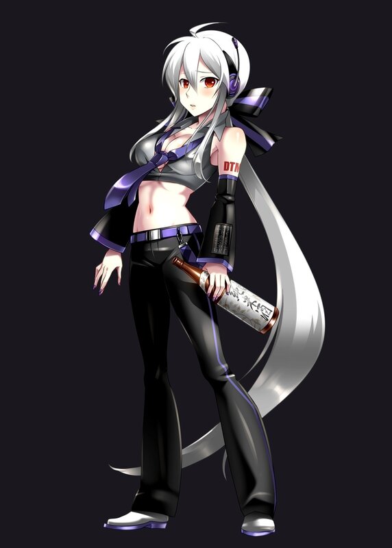 anime girl with headphones
