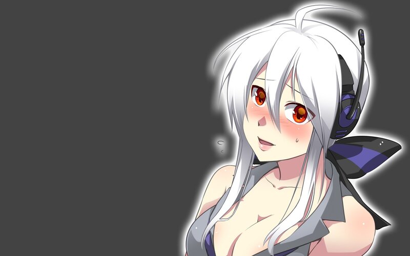 anime girl with headphones