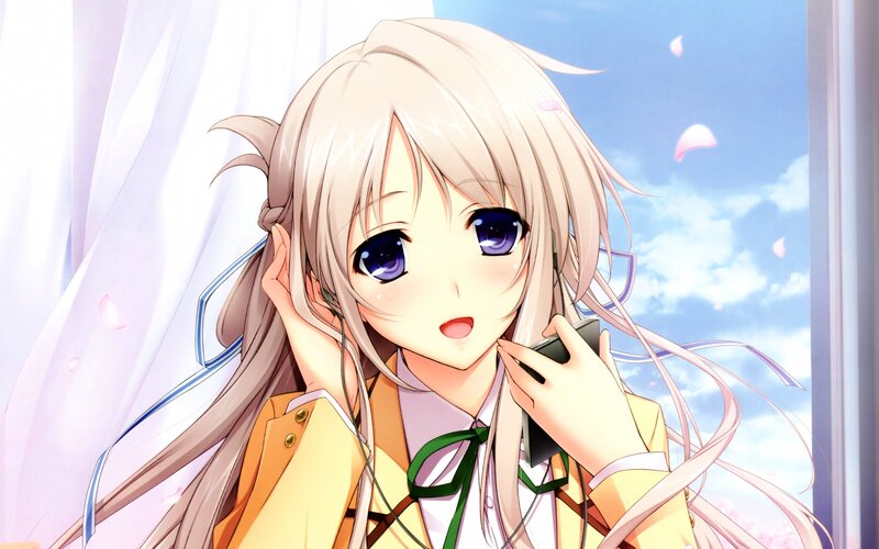 anime girl with headphones
