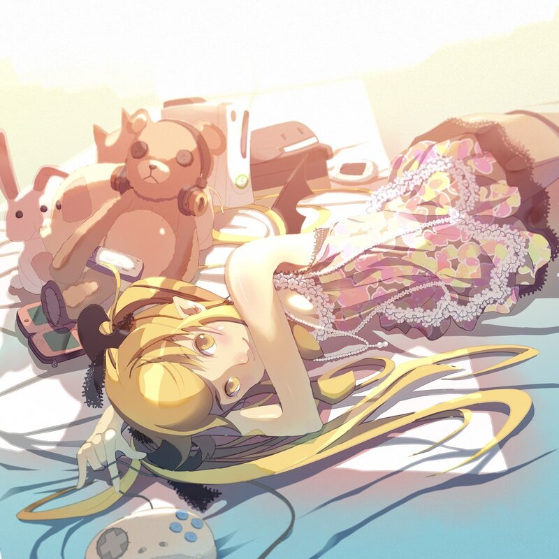 Anime girl with headphones