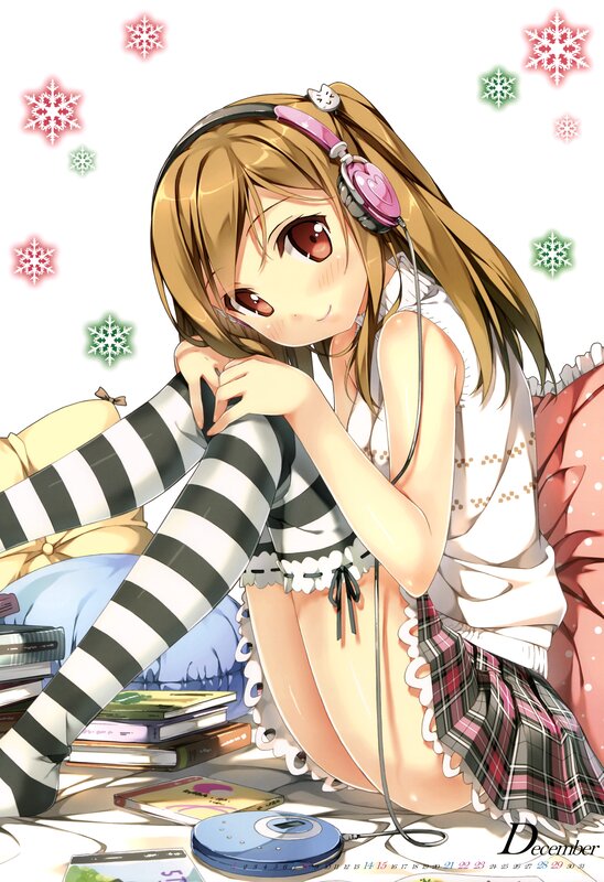 Anime girl with headphones