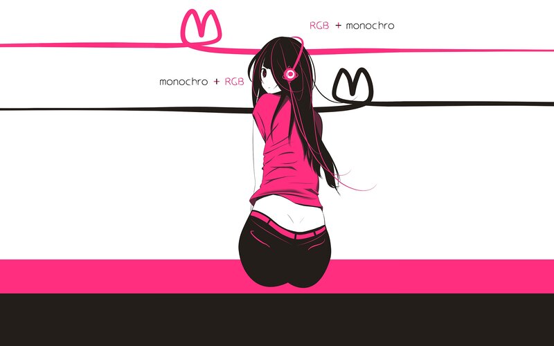 anime girl with headphones