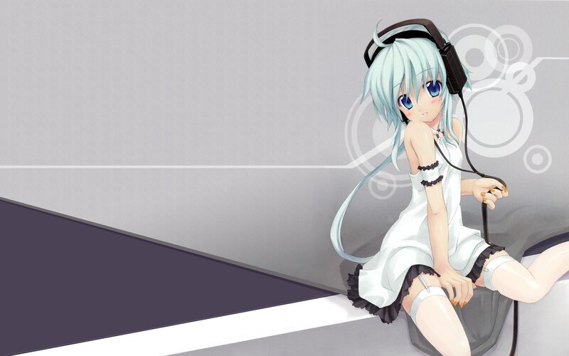 Anime girl with headphones