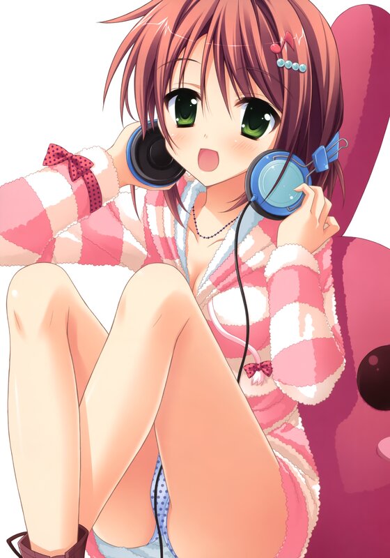 Anime girl with headphones