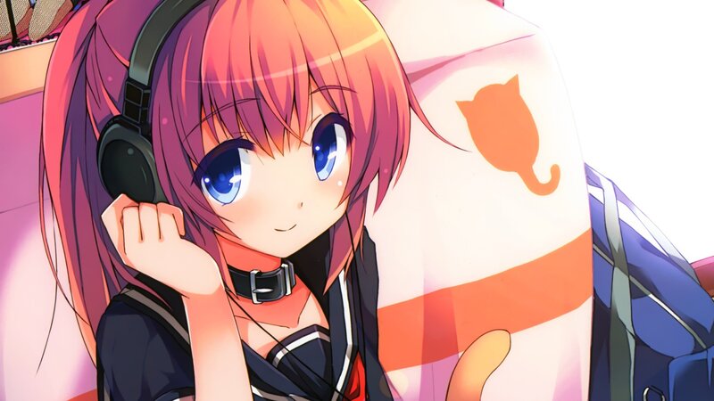anime girl with headphones