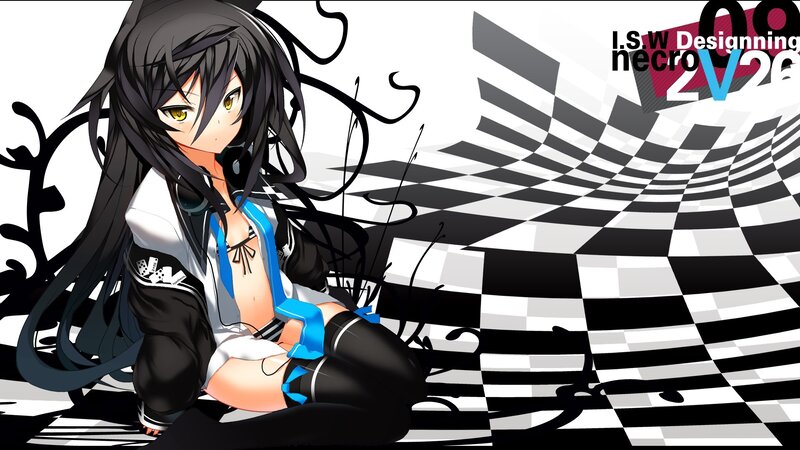 anime girl with headphones