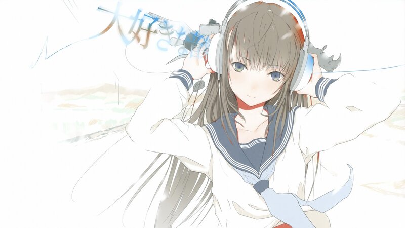 anime girl with headphones