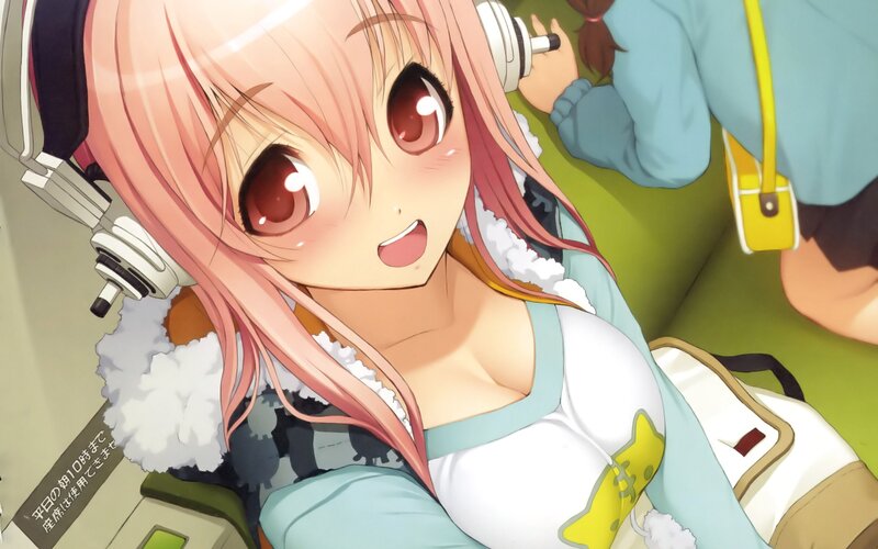 anime girl with headphones
