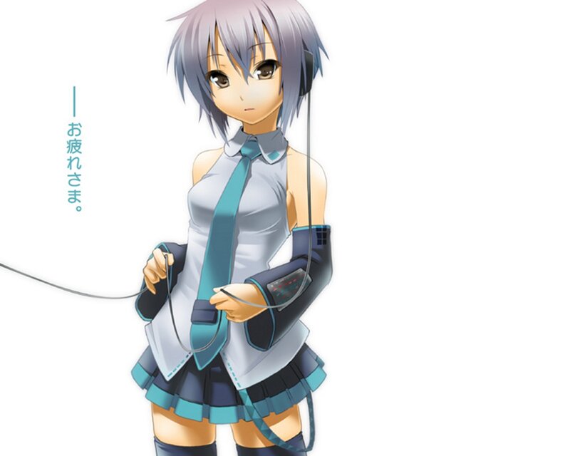 anime girl with headphones