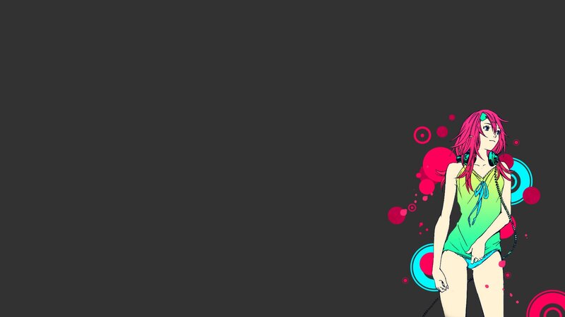 anime girl with headphones