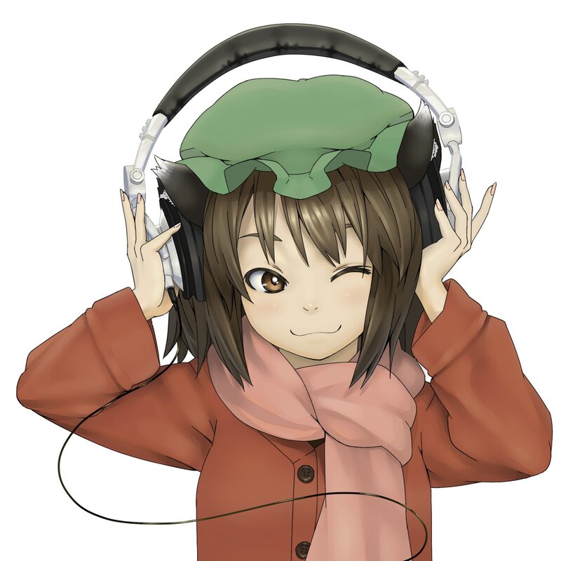 anime girl with headphones