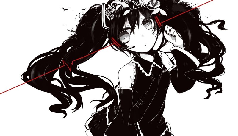 anime girl with headphones