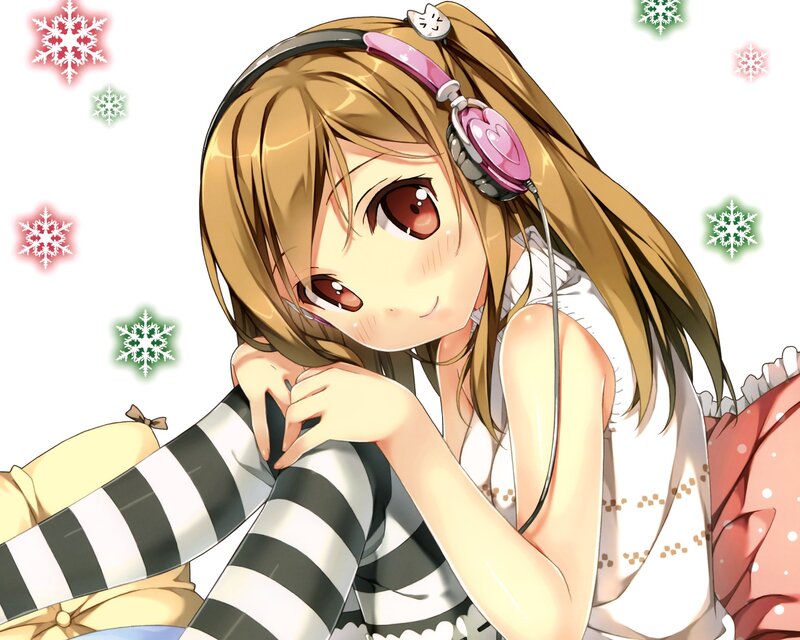 anime girl with headphones