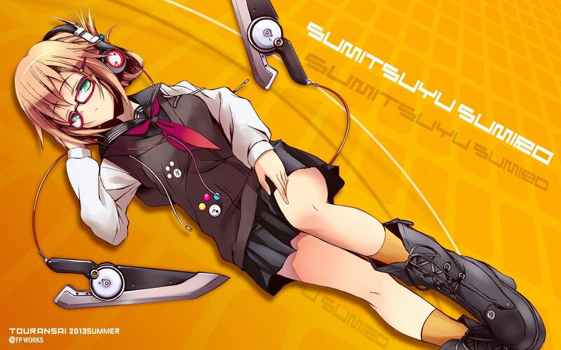 Anime girl with headphones