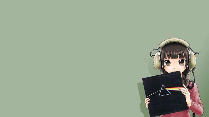 anime girl with headphones