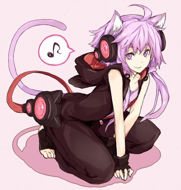anime girl with headphones