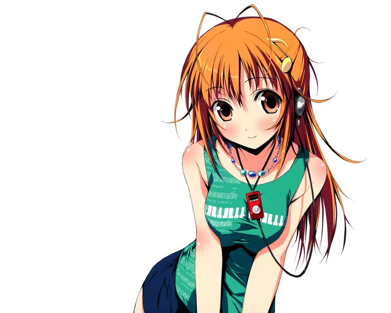 anime girl with headphones