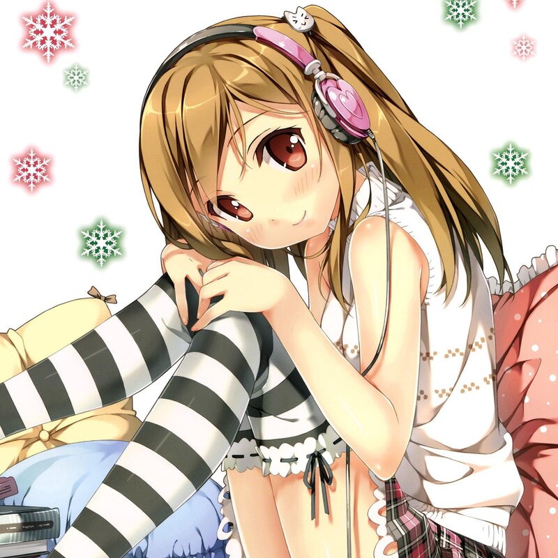 Anime girl with headphones